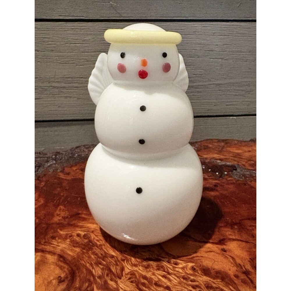Vitrix Studio Art Glass Snowman Angel 2007 Broken Nose